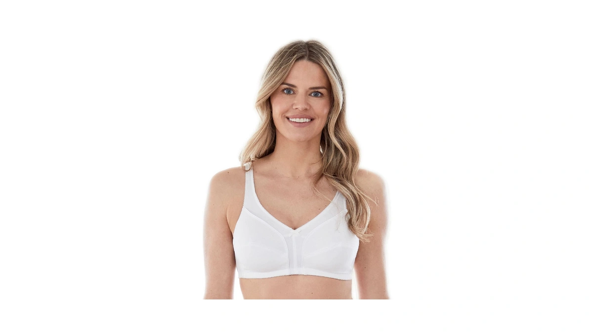 Bestform Women's Comfortable Wireless Cotton Bra With Unlined Seamed Cups