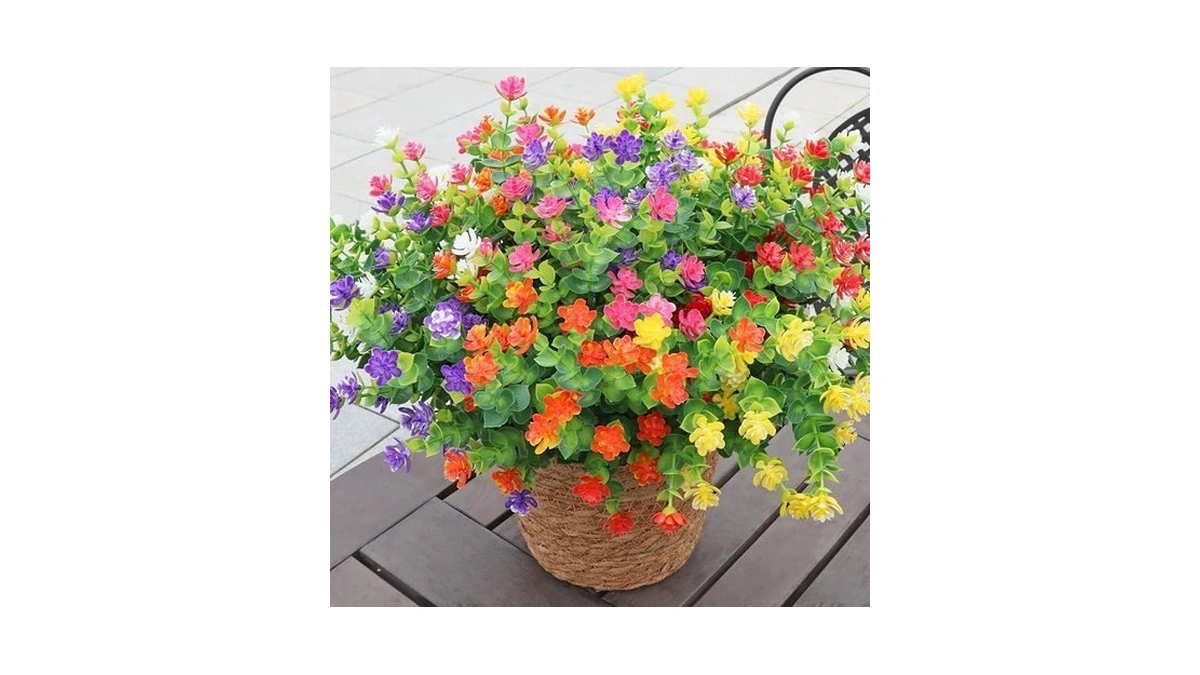 Bcblf Not-fading 6 Color Mixing Artificial Flowers, 12 Bundles Realistic