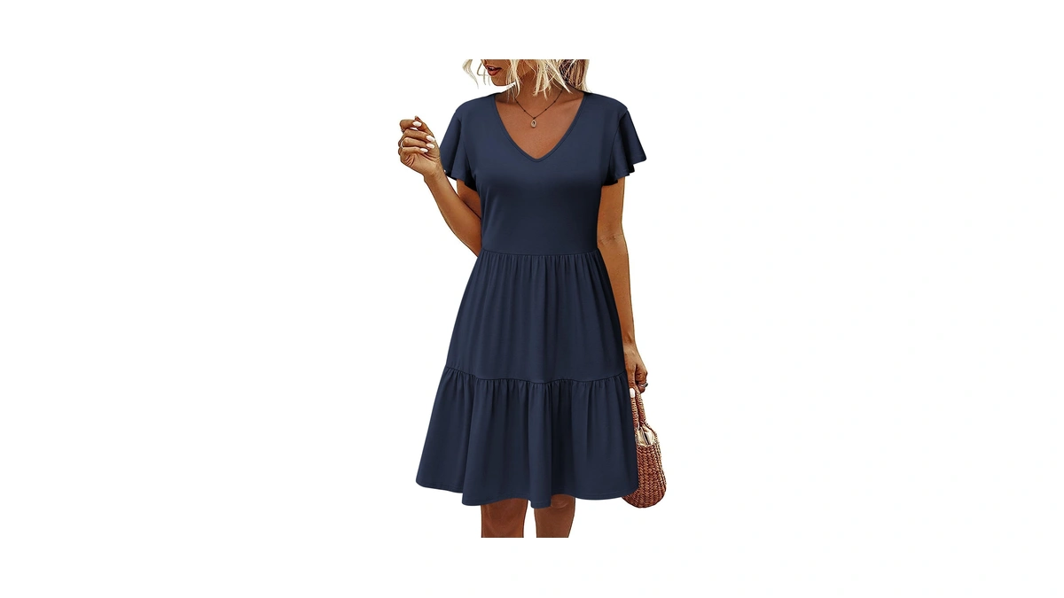Hotouch Summer Cotton T-shirts Dresses For Women Casual Swing Dresses