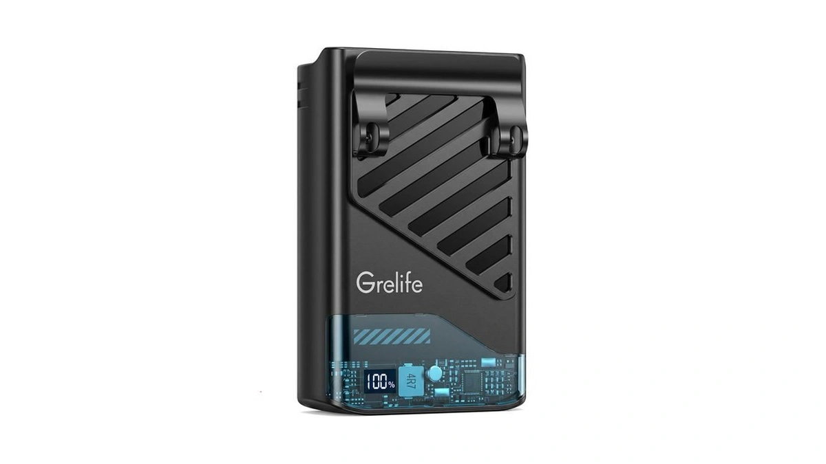 Grelife Ai Portable Fan Rechargeable, 5 Speeds 10000rpm Strong Airflow,