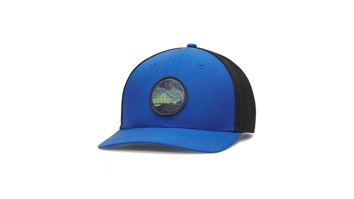 Under Armour Men's Outdoor Trucker Hat, (432) Tech Blue/black/castlerock, One