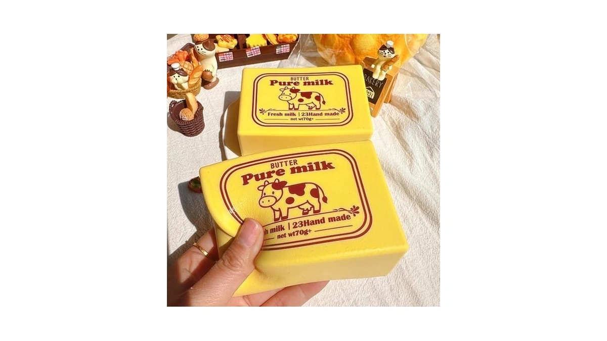 Butter Squishy – Cow Shape Stress Relief Soft Foam Puff,
