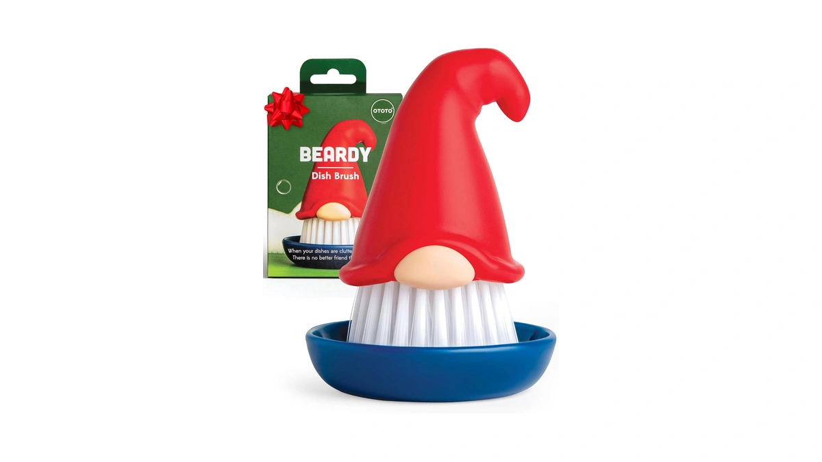 Ototo Gnome Dish Brush With Handle - Cleaning Brush, Vegetable