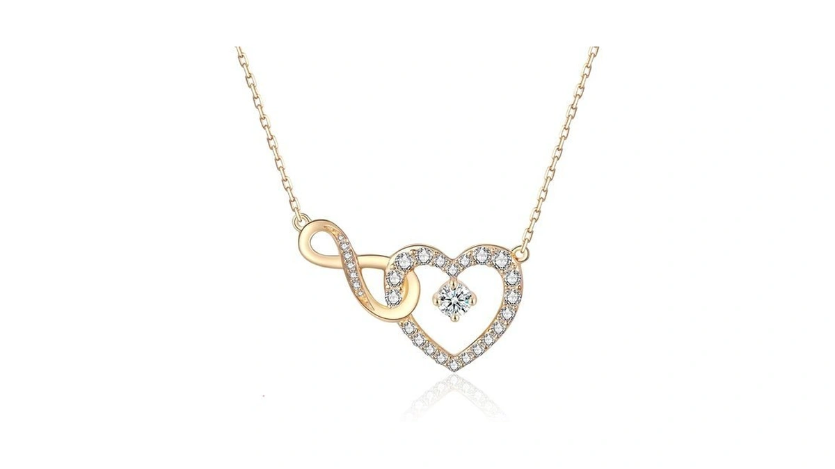 Vandolbol Infinity Heart Necklaces For Women 925 Sterling Silver Cubic