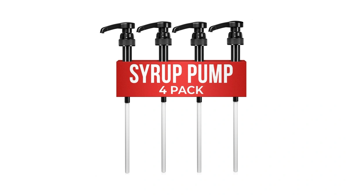 4 Pcs Coffee Syrup Pump Dispenser Set - Syrup Pumps
