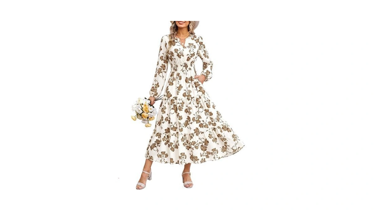 Grace Karin Women's Floral Maxi Dress 2026 Fall Long Sleeve