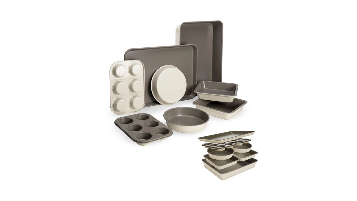 Goodful All-in-one Nonstick Bakeware Set, Stackable And Space Saving Design