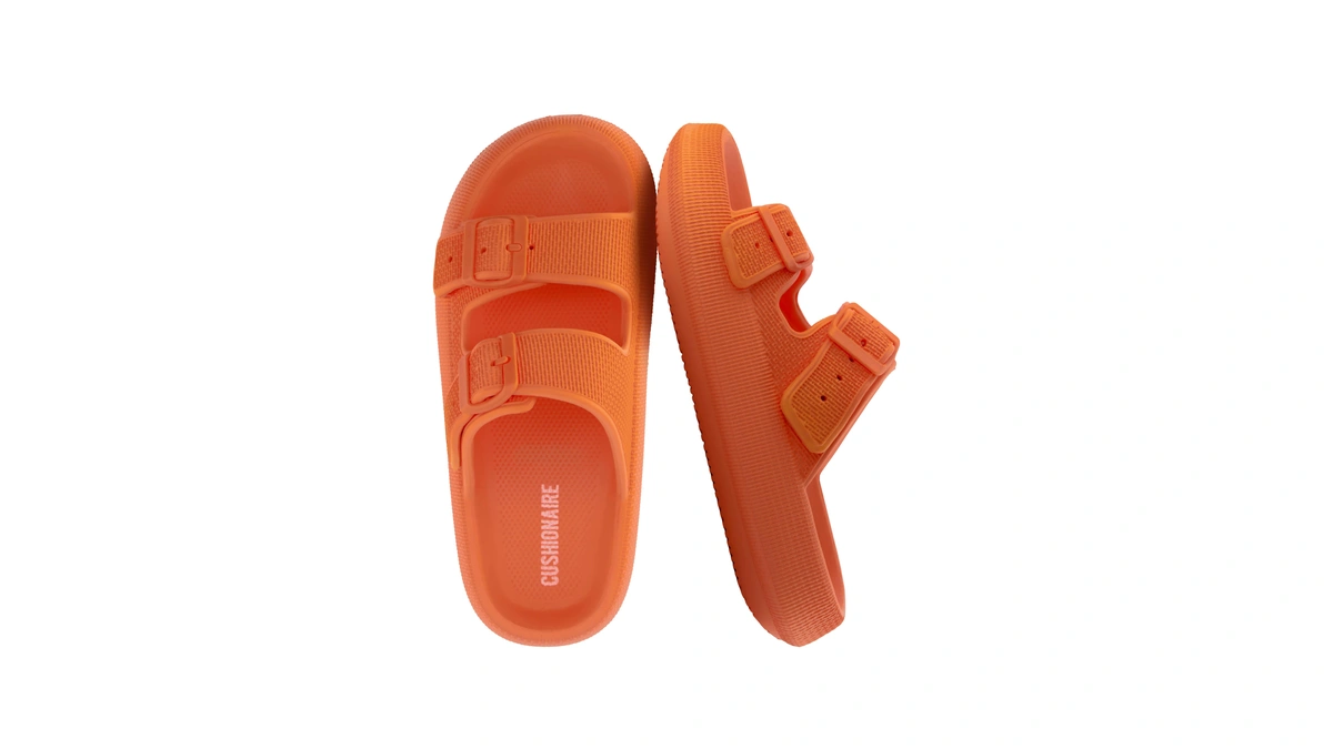 Cushionaire Fame Pillow Recovery Sandals For Women, Adjustable Double Buckle
