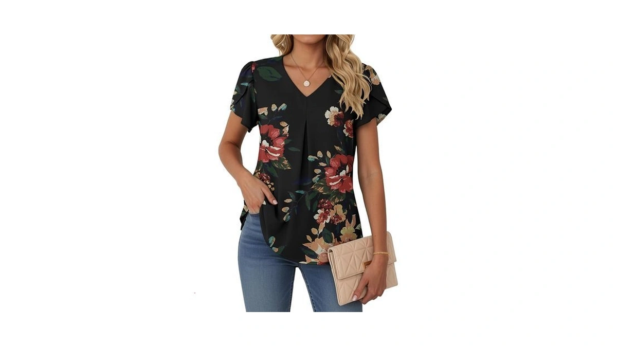 Lepunuo Womens Spring Tops Summer Dressy Casual Cute V Neck