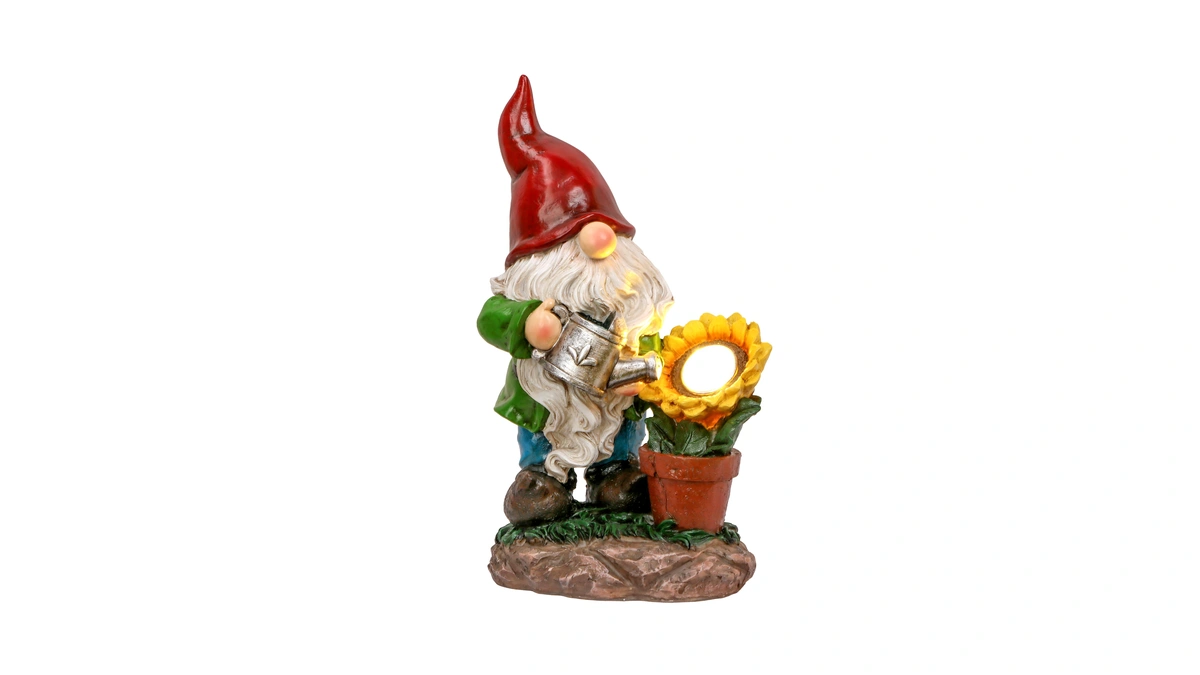 Teresa's Collections Sunflower Garden Gnomes Decorations For Yard With Solar