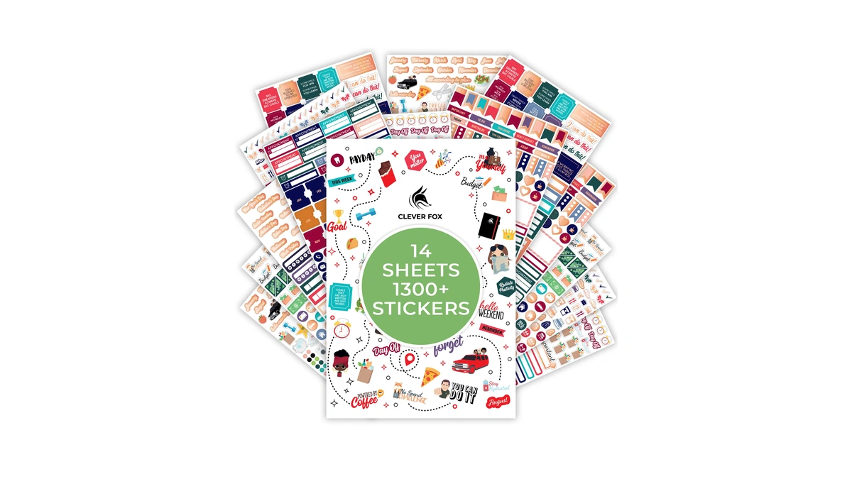 Clever Fox Planner Stickers – 1360+ Aesthetic Monthly, Weekly, Daily,
