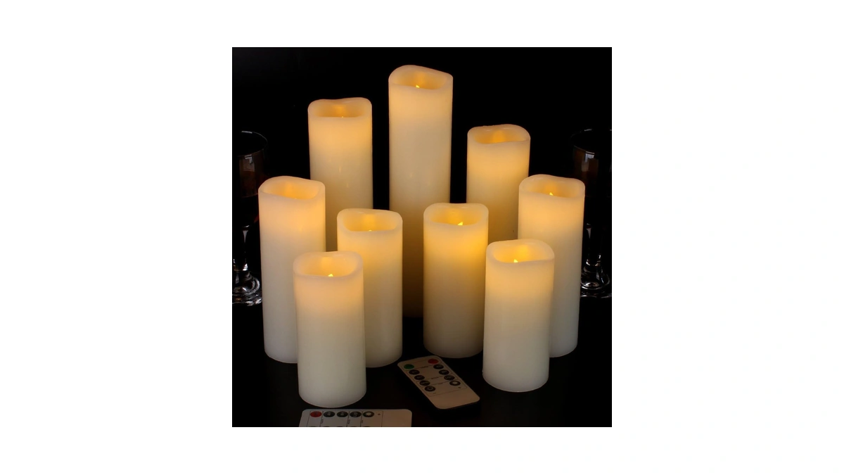 Vinkor Flameless Candles Battery Operated Candles Real Wax Pillar Led