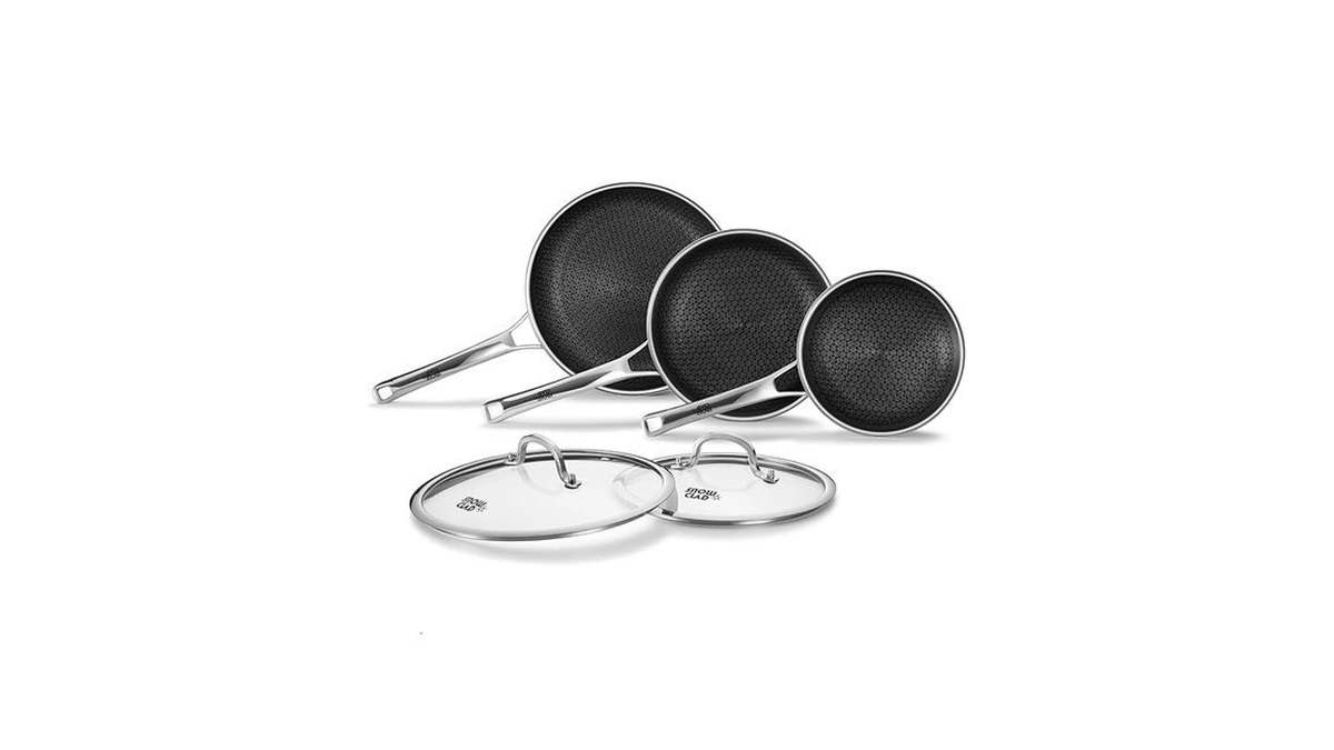 Oatofp Non Stick Frying Pans Set With Lids, Hybrid Skillet