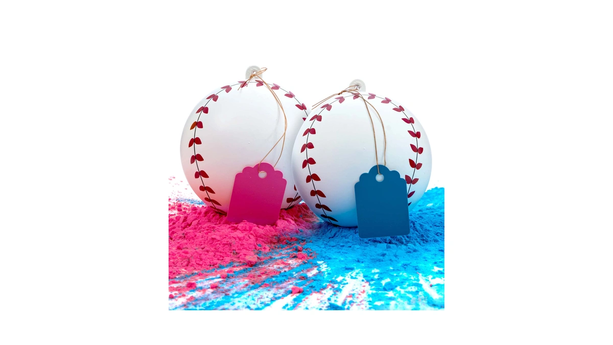 Winsharp Gender Reveal Baseball Set - (1 Blue Ball, 1