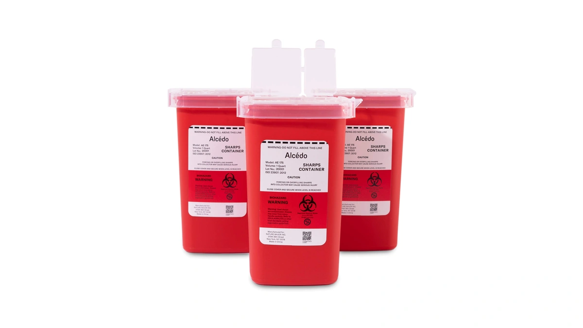 Alcedo Sharps Container For Home Use And Professional 1 Quart