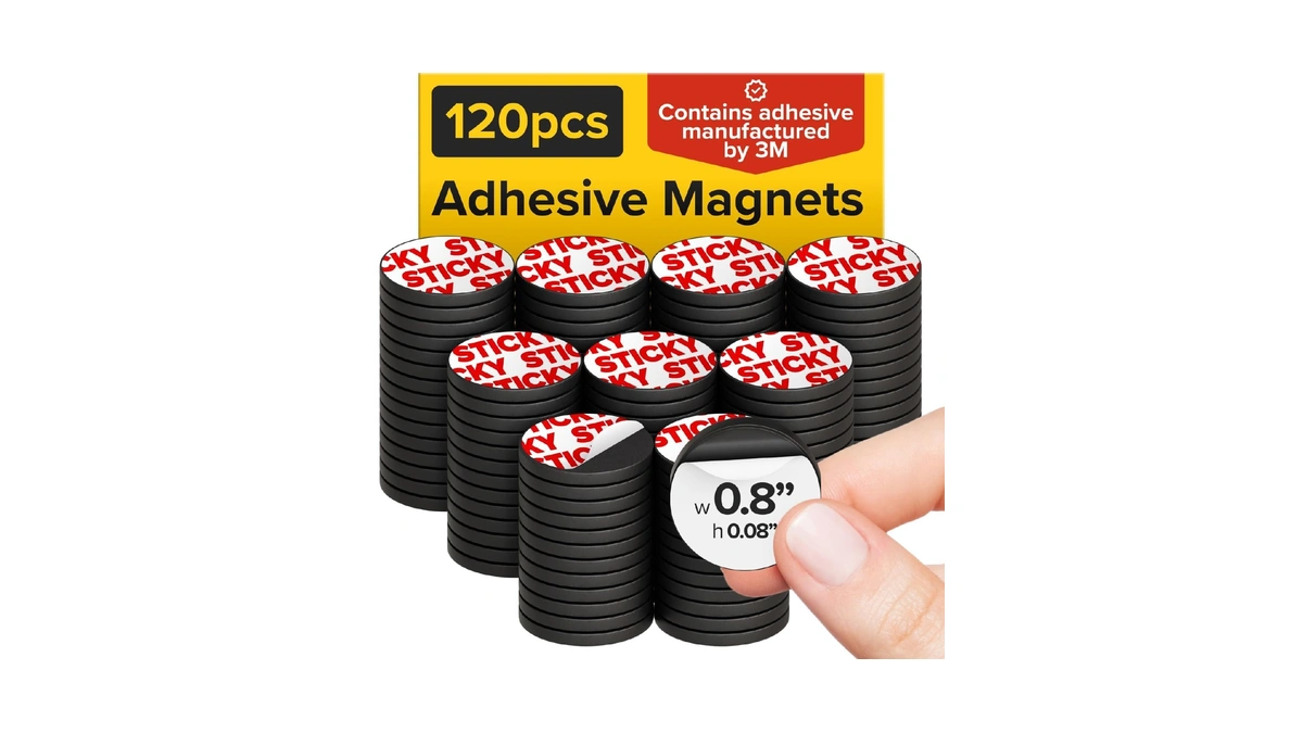 Peel-&-stick Flexible Adhesive Magnets - 120 Magnetic Dots For Office