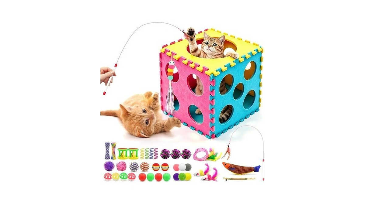 Interactive Cat Toys For Indoor Cats, 39pcs Kitten Toys With