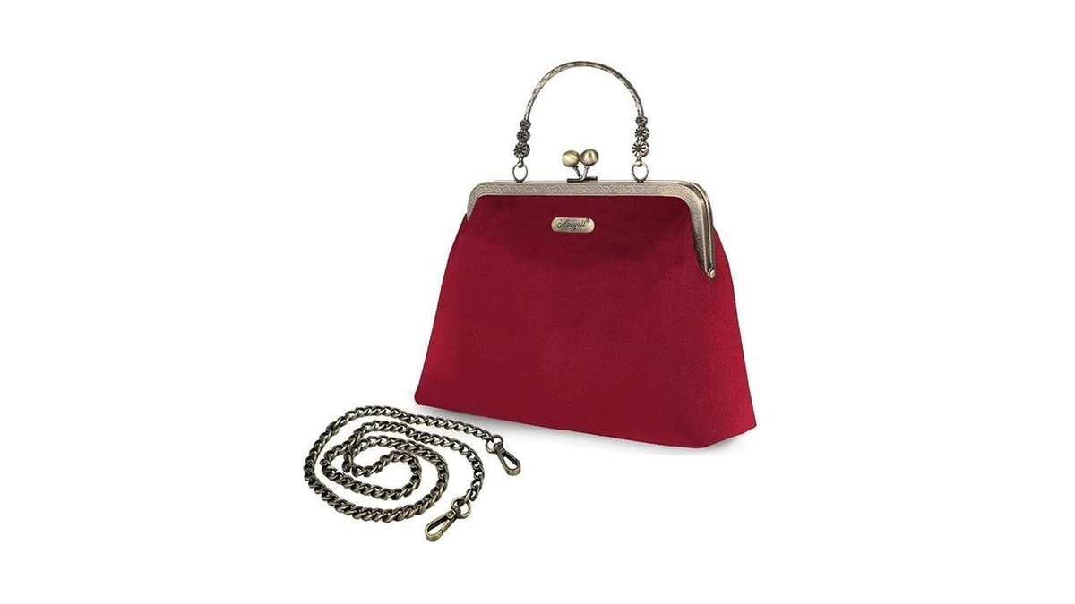 Abuyall Clutch Purses For Women Vintage Burgundy Purse Canvas Kiss