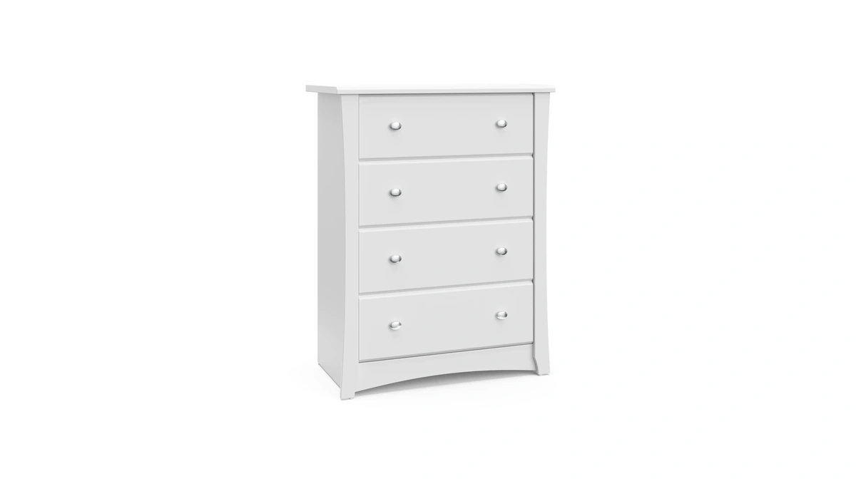 Storkcraft Crescent 4 Drawer Chest (white) – Greenguard Gold Certified,