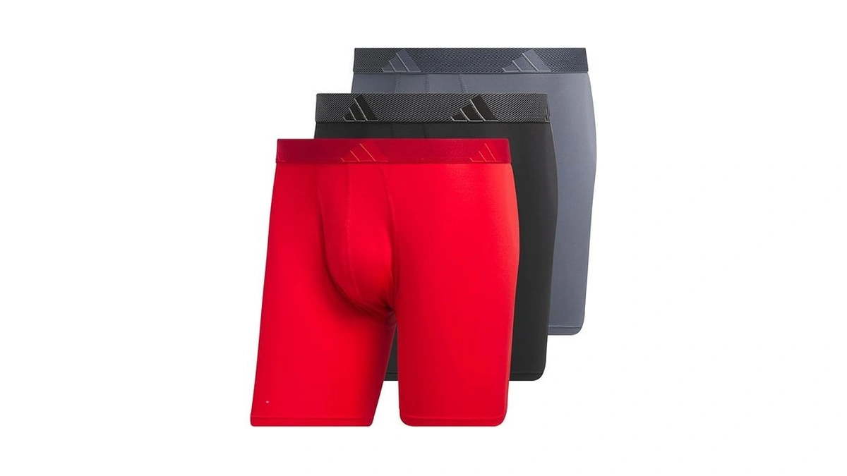 Adidas Men's Microfiber Boxer Briefs (3-pack) Performance Stretch Moisture-wicking Underwear,