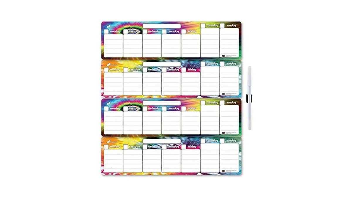 Dream-n-play Tie Dye Dream Dry Erase Magnetic Calendar