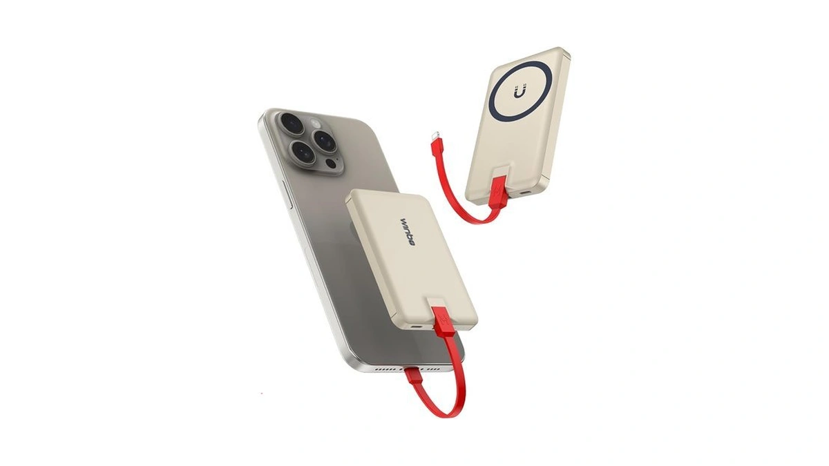 Mini Portable Charger For Iphone, Upgraded 5000mah Magnetic Power Bank