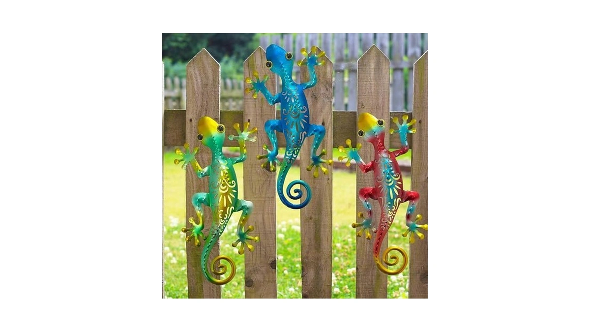 Sotaling Gecko Decor Set Of 3 Metal Handmade Flowers Hollow
