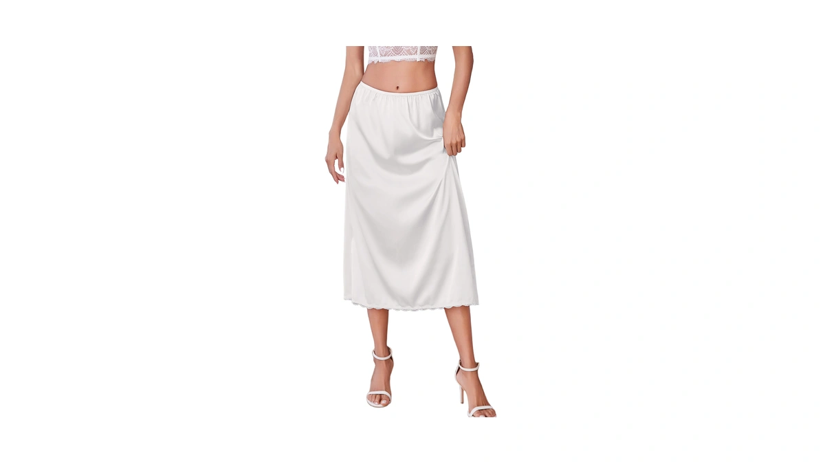 Avidlove Women Lingerie Slips Satin Half Slip Lace Underskirt Long