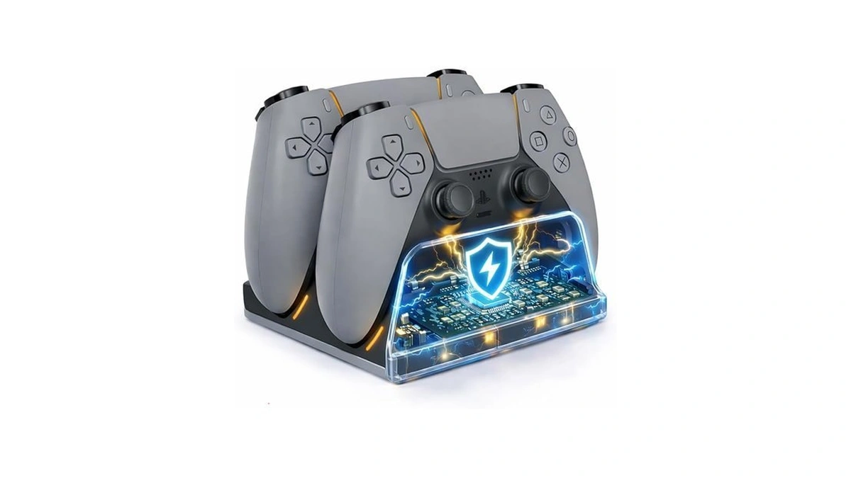Ps5 Controller Charger Station With Led Indicator,self-aligning Charging Dock,dual Controller