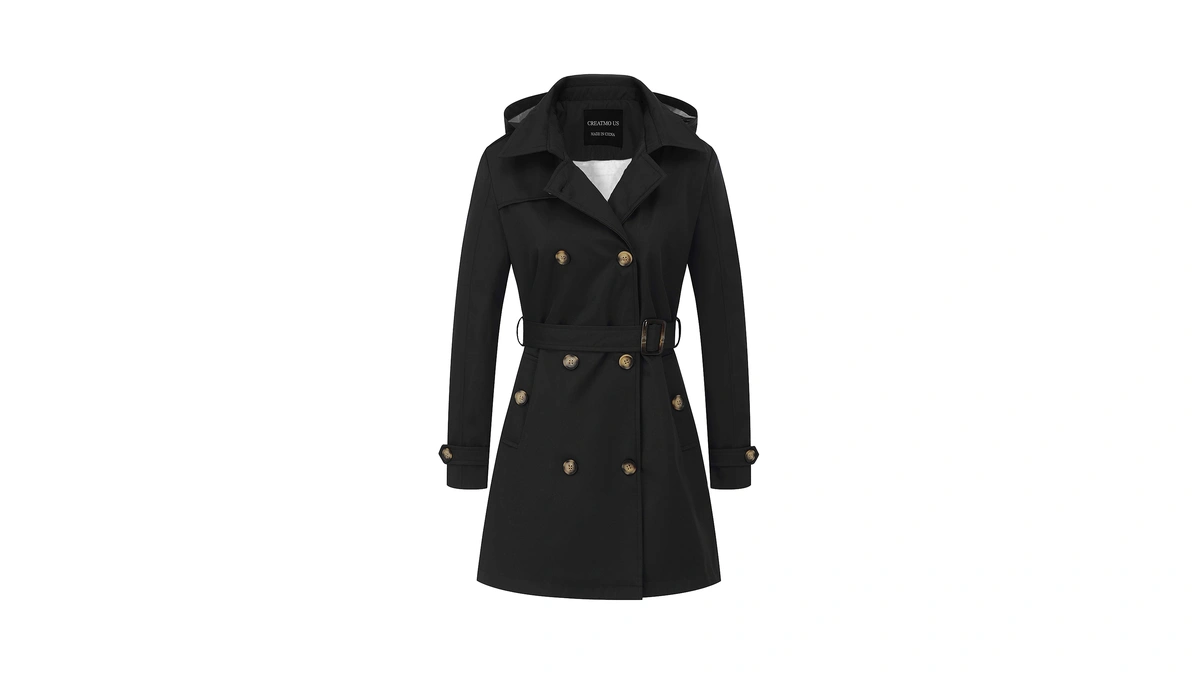 Creatmo Us Women's Trench Coats Lightweight Jacket Slim Spring Fall