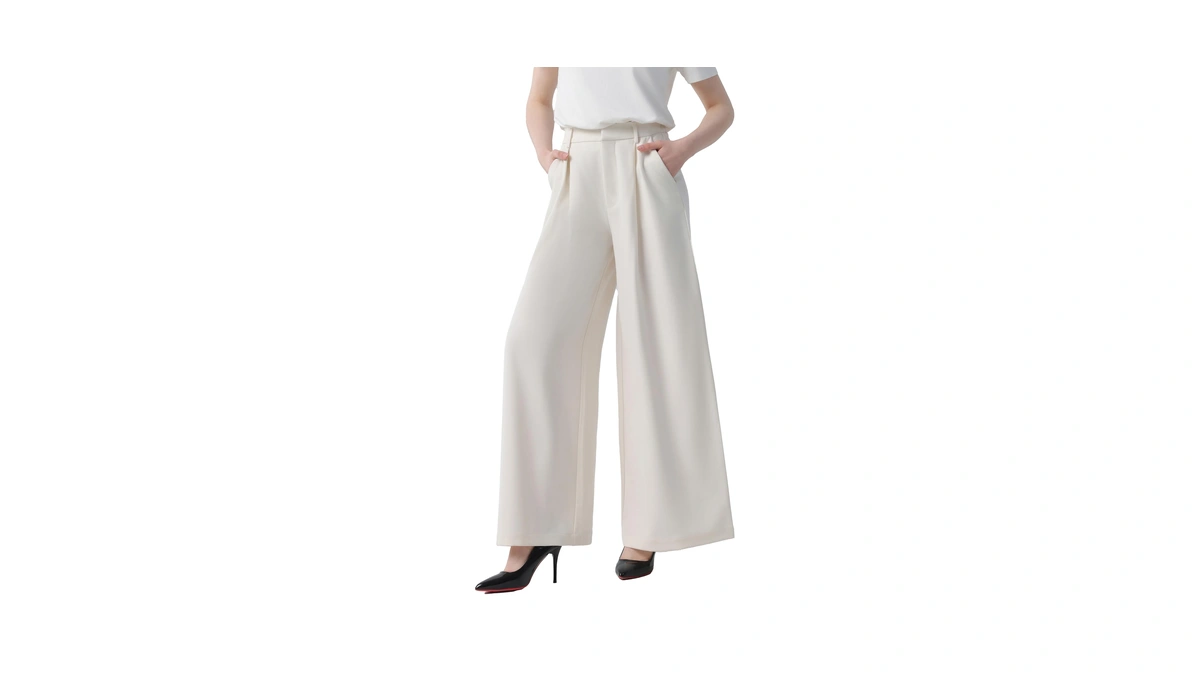Tronjori Women High Waist Casual Wide Leg Long Palazzo Pants