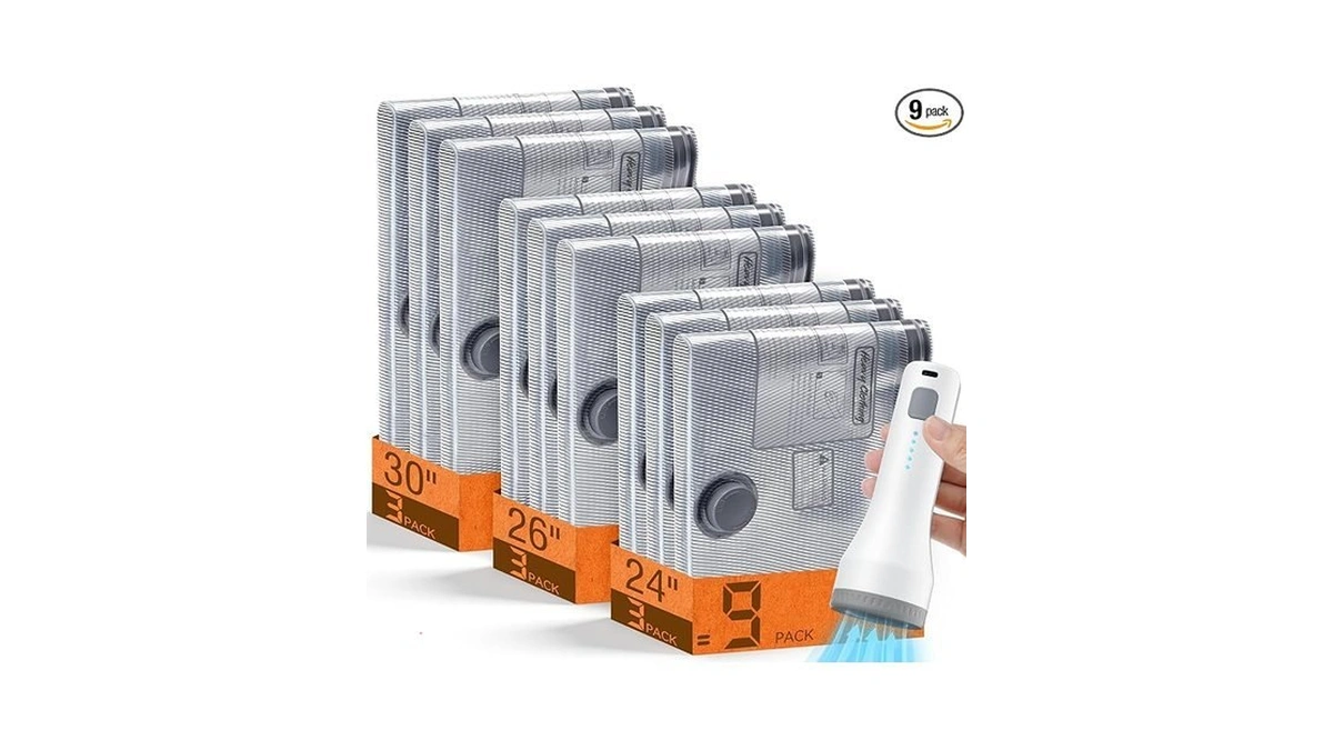 Vacuum Storage Bags For Travel With Cordless Pump, Space Saver