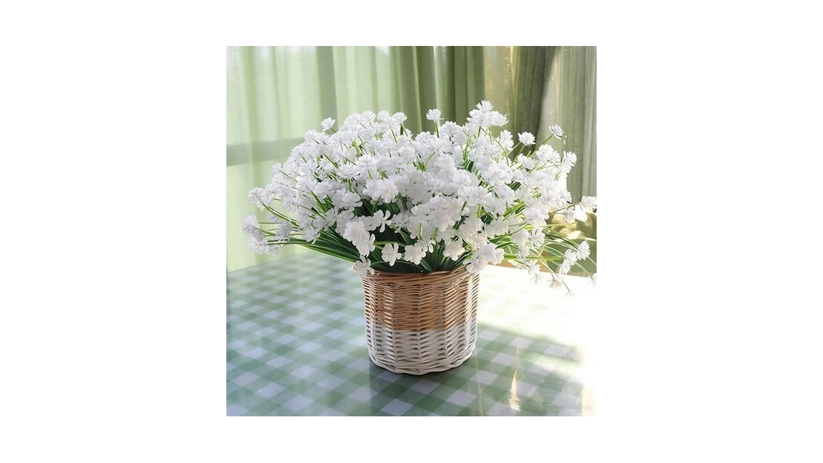 Bcblf Artificial Flowers For Outdoors, 12 Bundles Fake Outdoor Flowers,