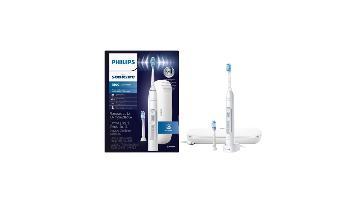 Philips Sonicare Expertclean 7500 White, Rechargeable Electric Power Toothbrush, Hx9690/06