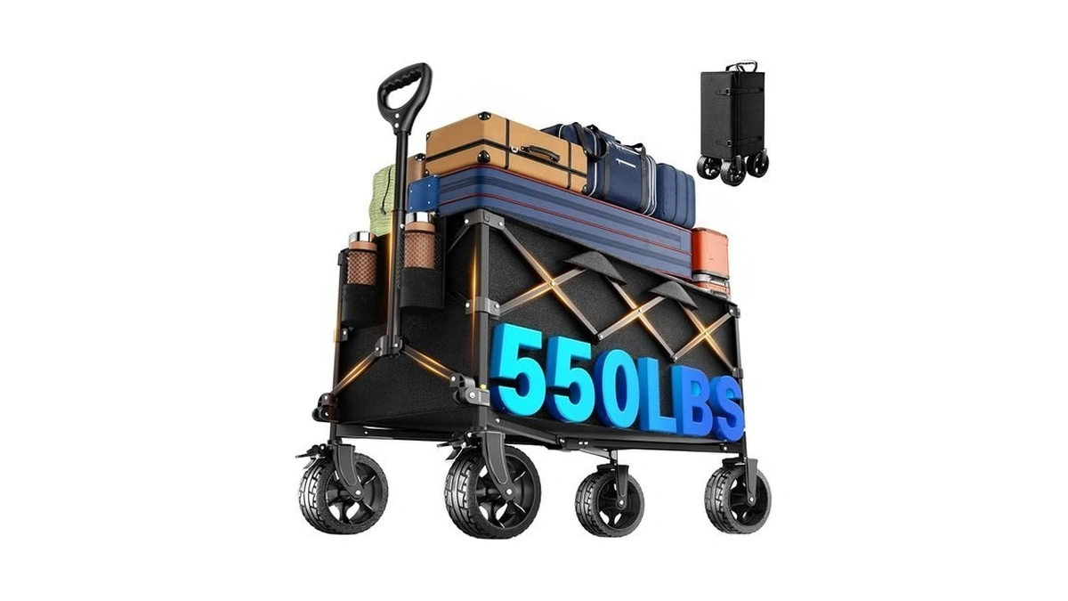 40" Extra Large Collapsible Wagon Cart 550 Lbs Capacity Big
