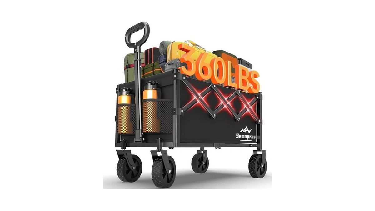 Wagons Carts Foldable, 360lbs Folding Utility Heavy Duty Wagon Cart
