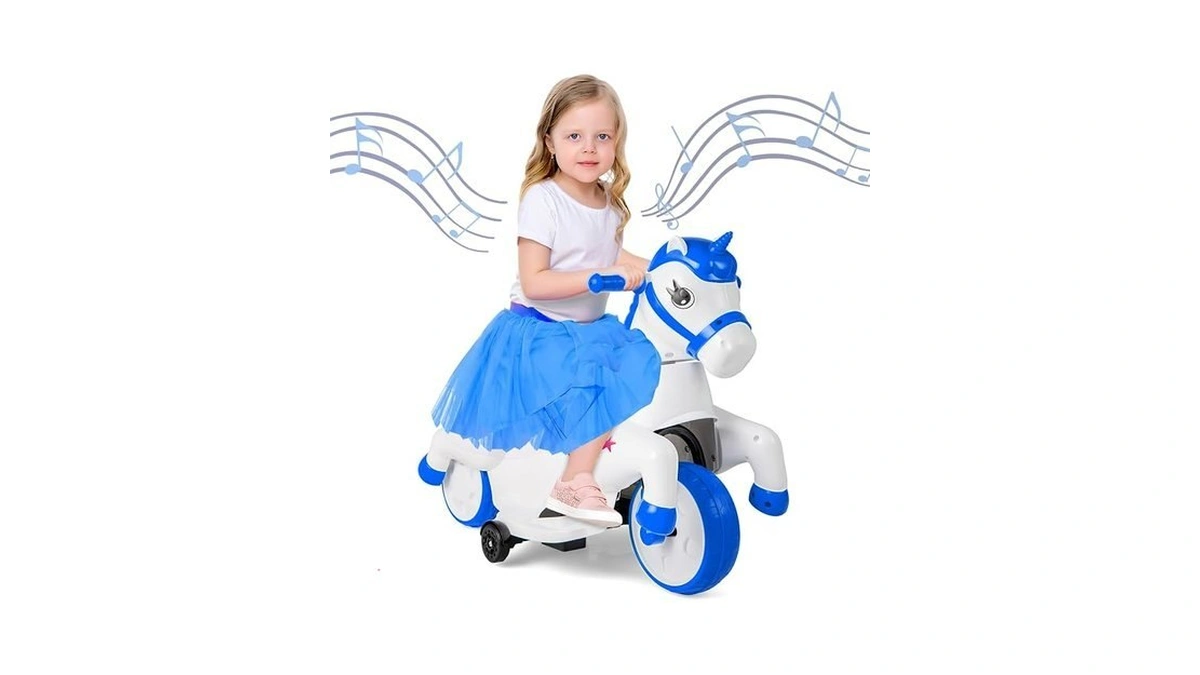 Olakids 2 In 1 Ride On Motorcycle And Horse, Unicorn