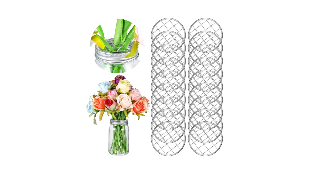 Patelai Mason Jar Frog Lid Insert Metal Flower Organizer Frog