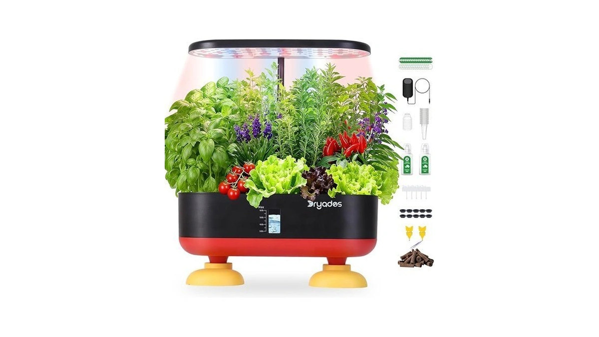 Dryades 16 Pods Hydroponic Growing System, Indoor Garden With 24w