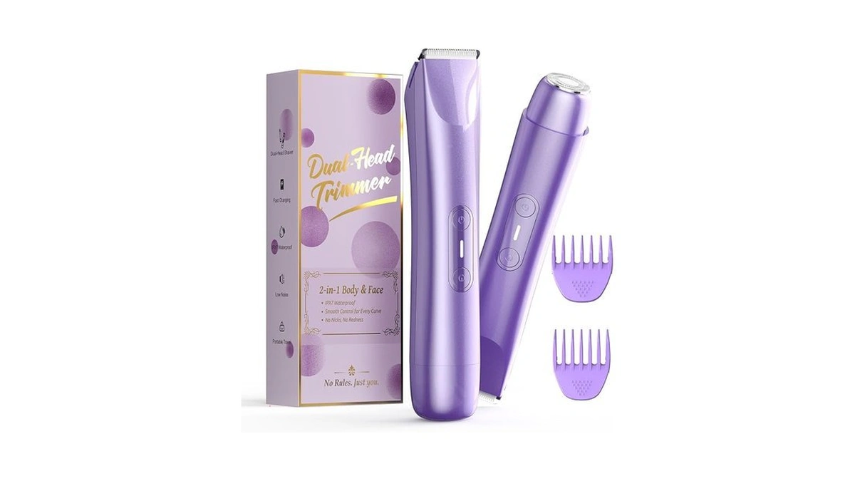Bikini Trimmer For Women, 2 In 1 Dual Head Electric