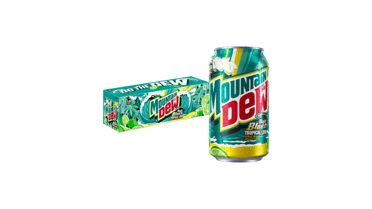 Mountain Dew Baja Blast Cans, 12 Oz Cans, 12 Count