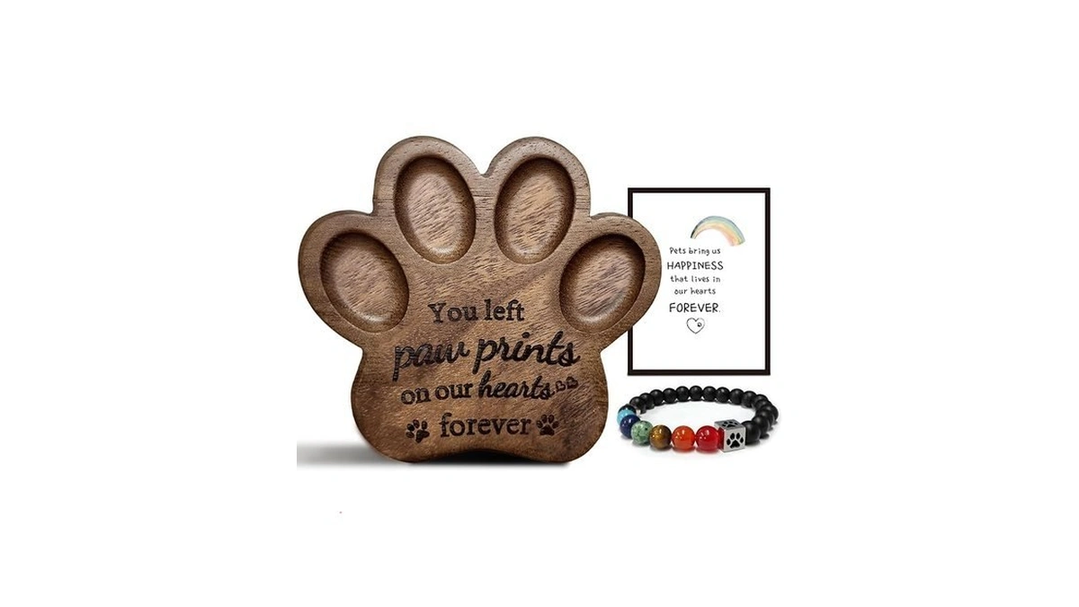 Skittypurr Dog Memorial Gift Set,paw Print Shape Ornament To Remember