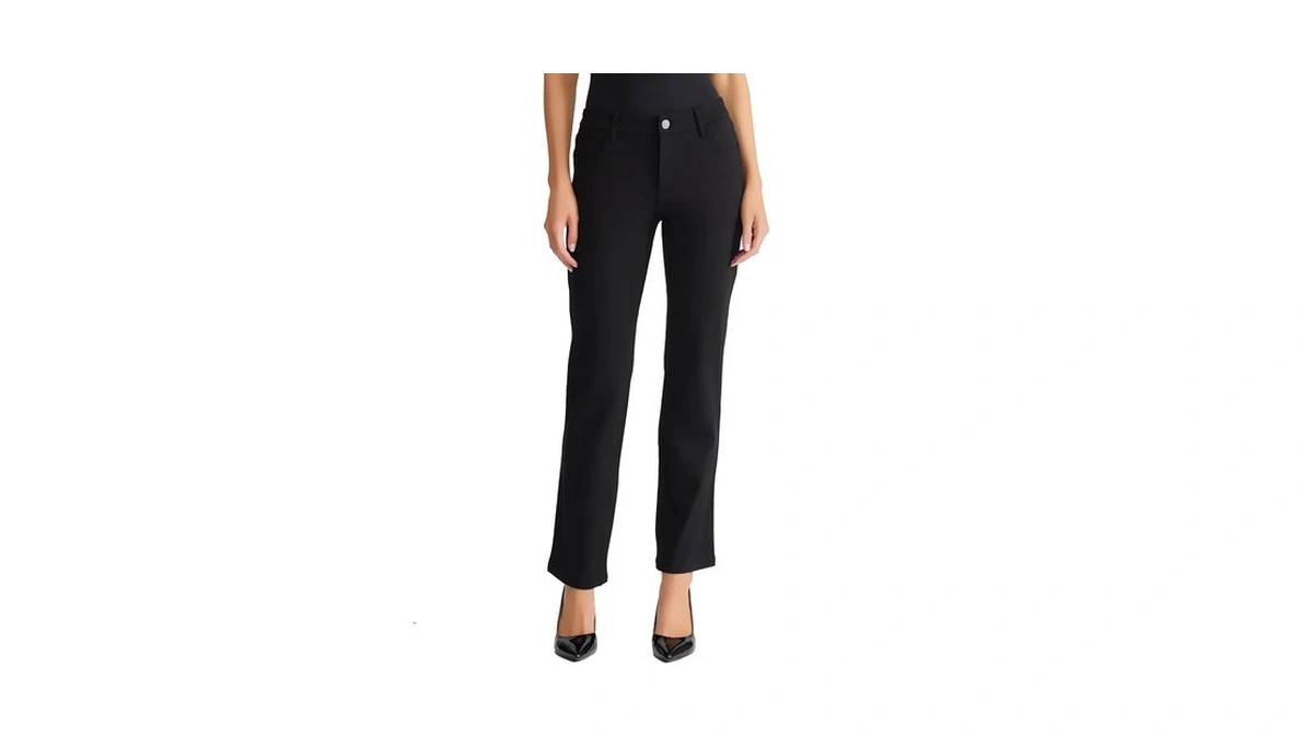 Jones New York Women's Lexington Mid Rise, Straight Leg Jeans-