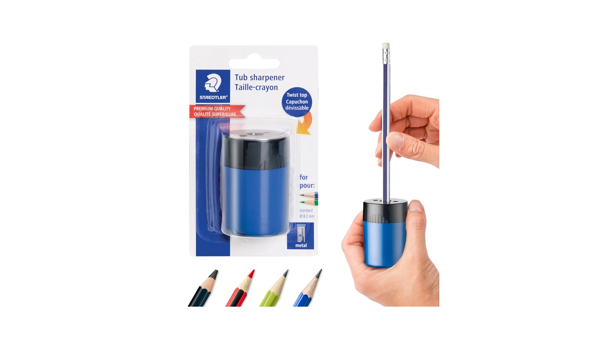 Staedtler Pencil Sharpener, Premium Quality Sharpener With Screw-on Lid, Prevents
