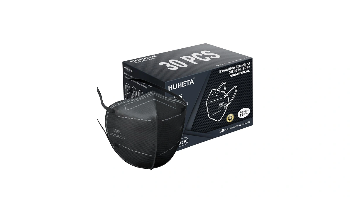 Huheta Kn95 Face Masks, Packs Of 30 Individually Wrapped, 5-ply