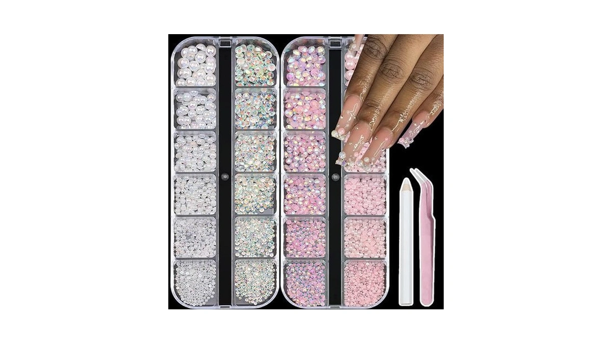 Semata Transparent Ab Nail Art Rhinestones Charms Pink Flatback Nail