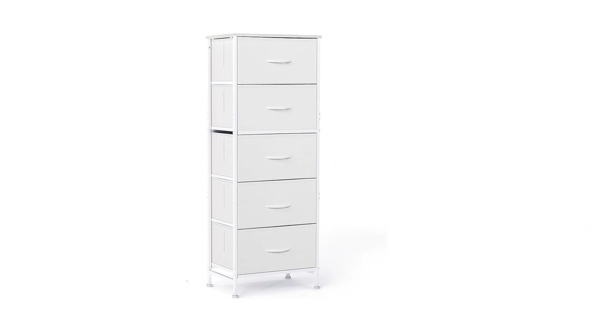 Sweetcrispy 5 Drawer Dresser With Fabric Bins Steel Frame Wood