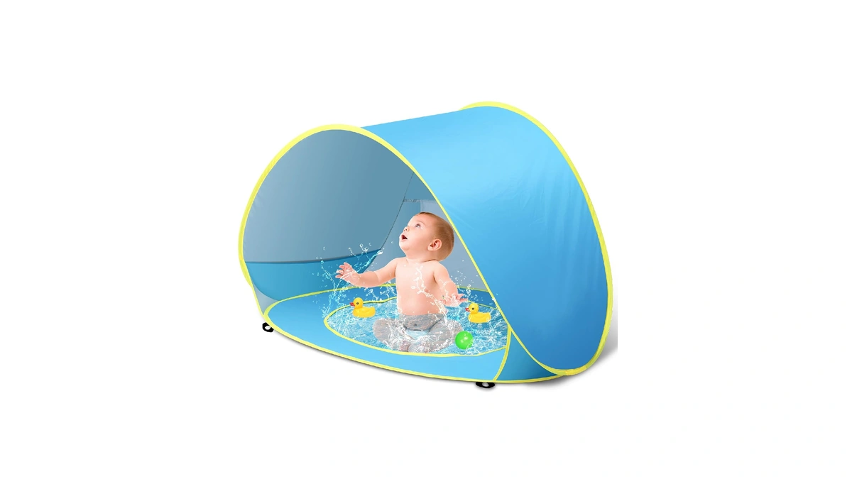 Baby Beach Tent With Pool, Pop Up Sun Shelter Upf
