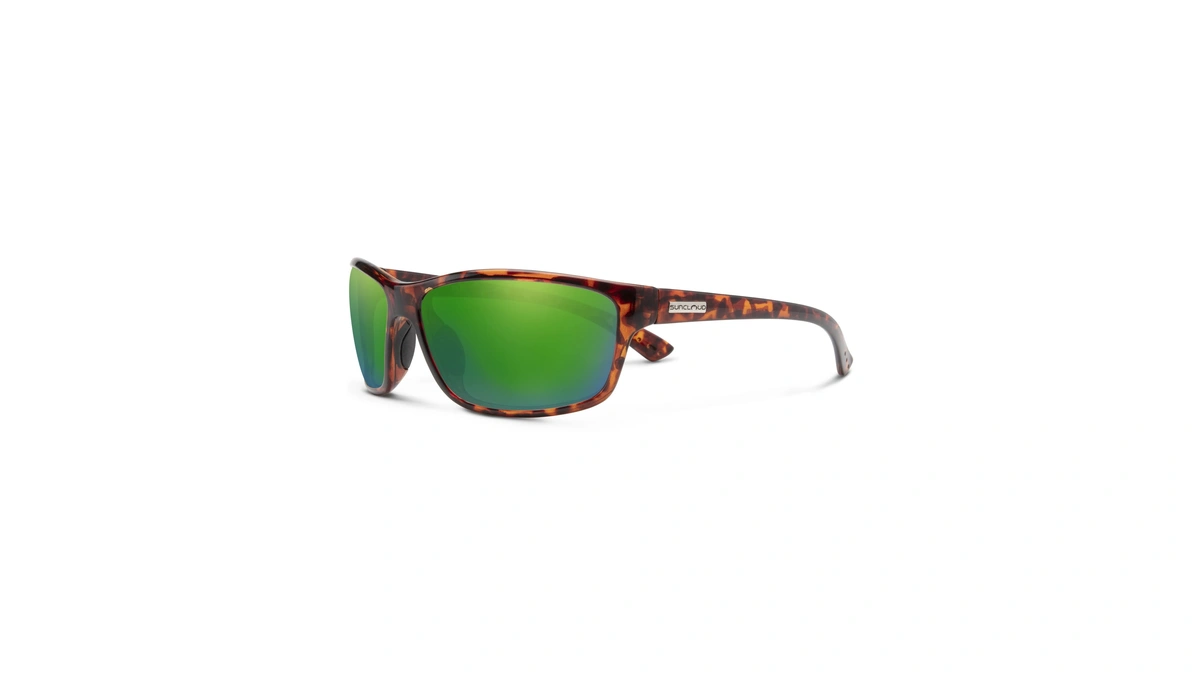 Suncloud Sentry Polarized Sunglasses, Tortoise Frame, Green Mirror Polycarbonate Lenses,