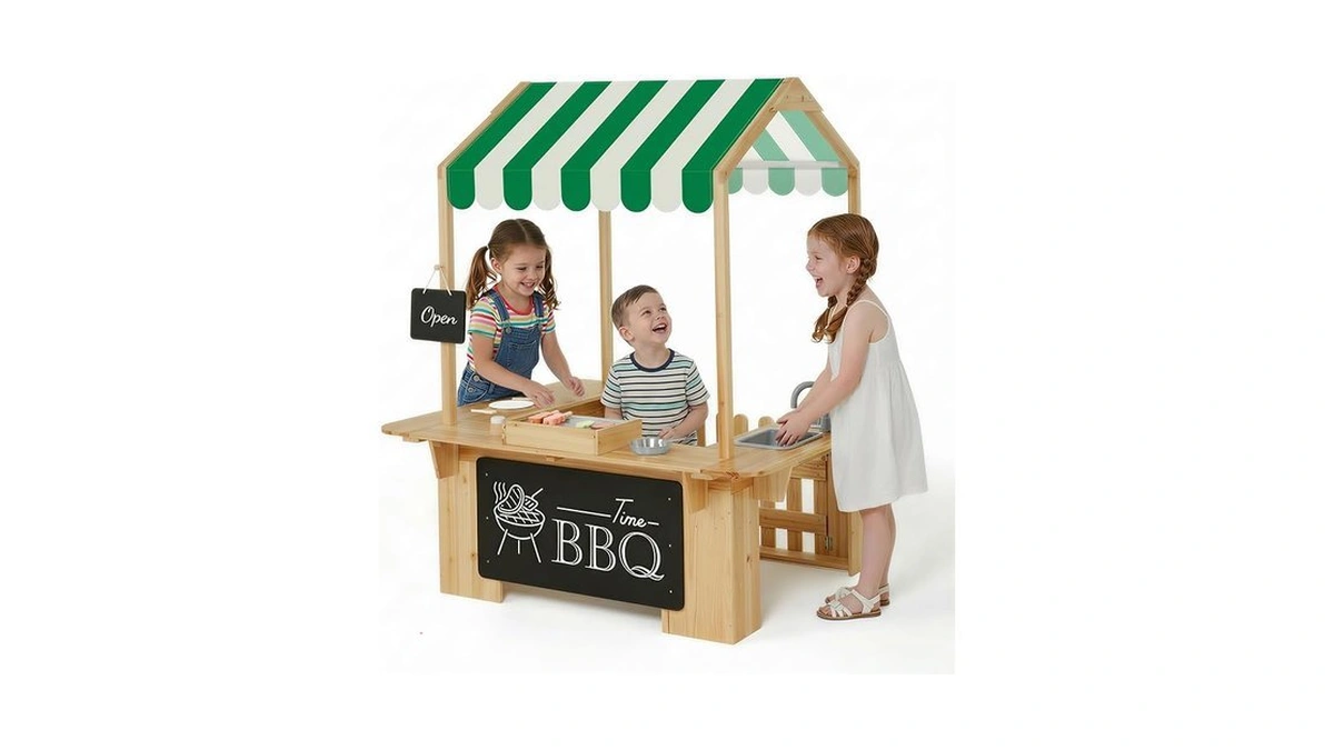 Edubebo Kids Outdoor Playhouse, Mud Kitchen, Bbq Toys,outdoor Playsets, Ideal